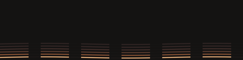 Spectrogram of speech with harmonic bands.